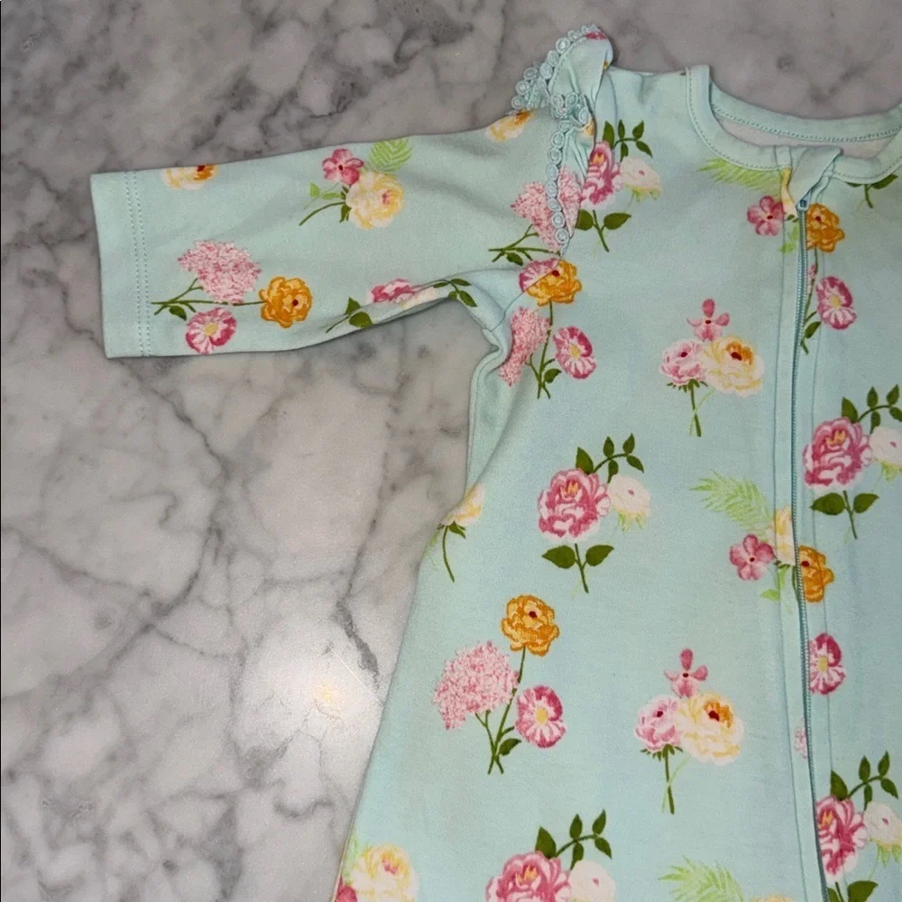 Little Me Floral Ruffle Footie 3M